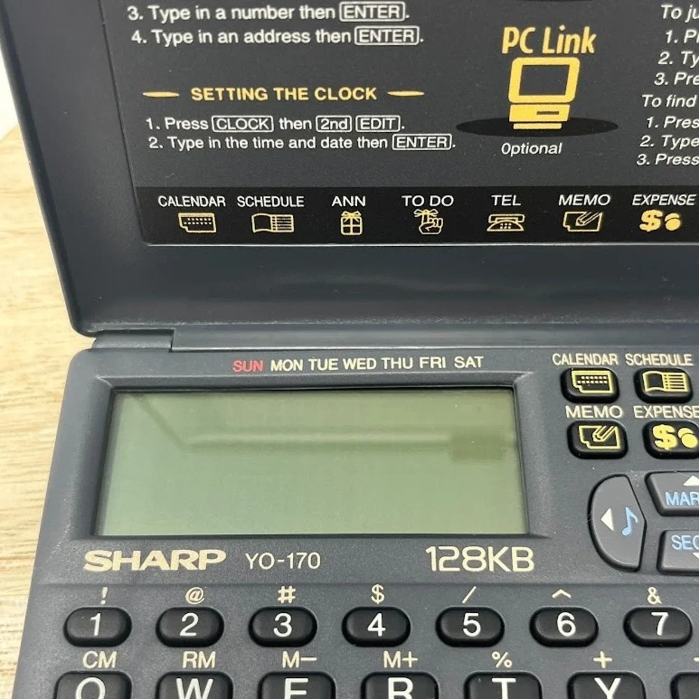 Sharp YO-170 Electronic Organizer 128KB – Untested – Battery Needed – Vintage PD